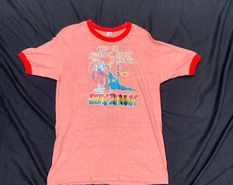 1970s Red Iron On Ringer T-Shirt