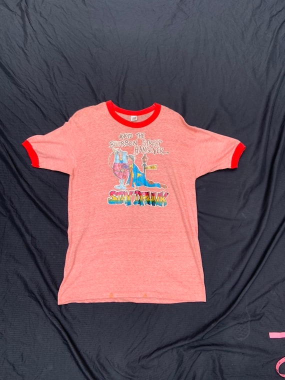 1970s Red Iron On Ringer T-Shirt - image 1