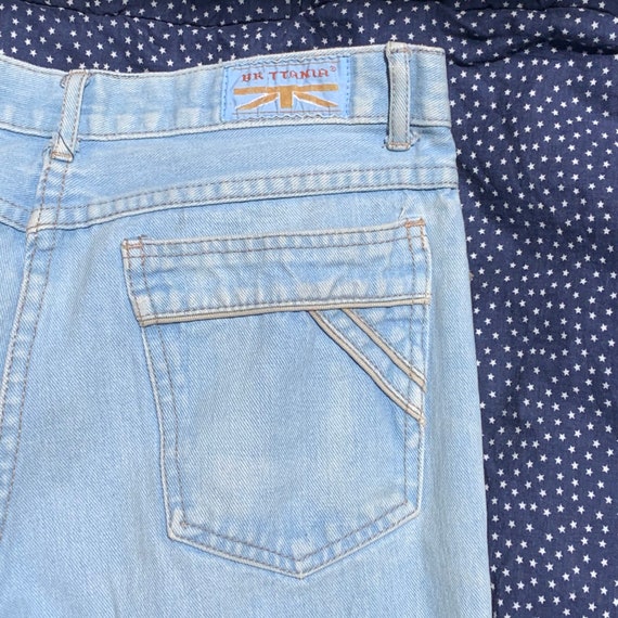 1970s Britaninia Flair/Boot Cut Blue Jeans - image 4