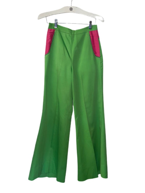1970s Green and Pink Women’s Trousers - image 1