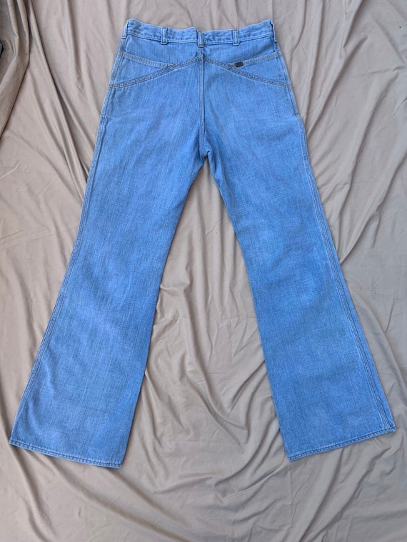 1970s Light Blue Lee Bell Bottoms - image 2