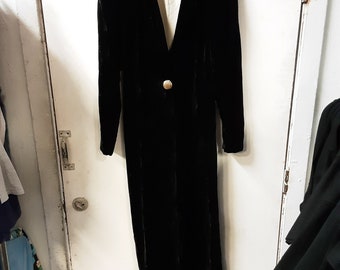 1930s Floor Length Silk Velvet Formal Evening Jacket