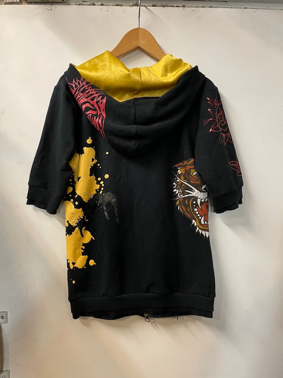 Y2k Ed Hardy Short Sleeve Zip up Hoodie - Etsy