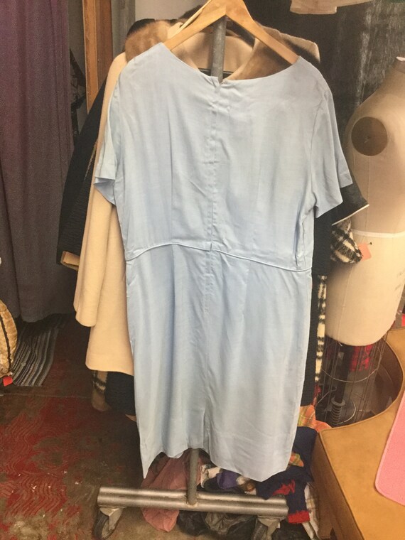 Baby Blue 1950’s Dress 38 waist Plus Size Vintage - image 4