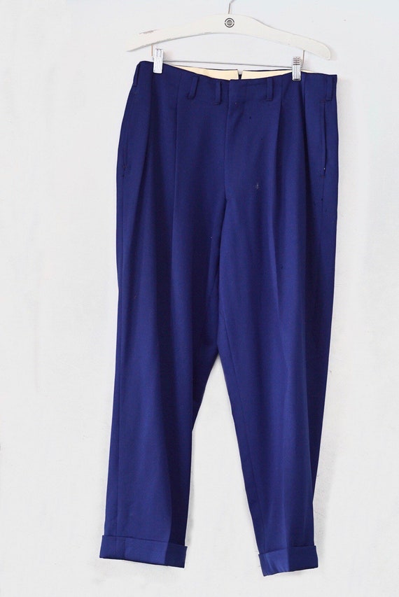 1950 Royal Blue Gabardine Trousers - image 1