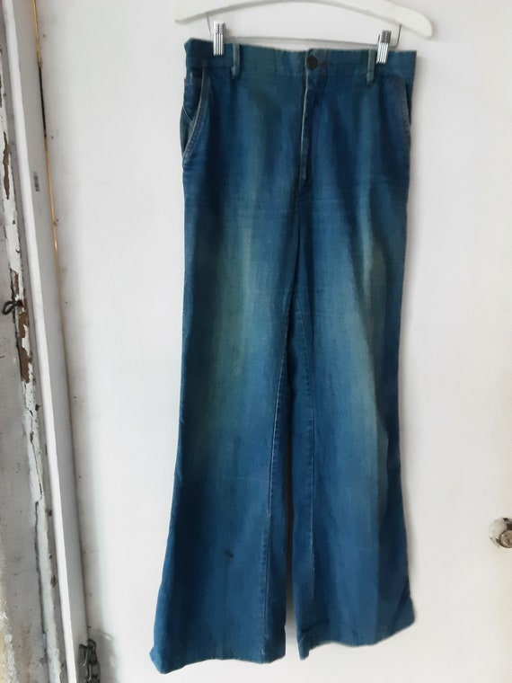 1970s Light Wash Levi Bell Bottom Pants - image 3