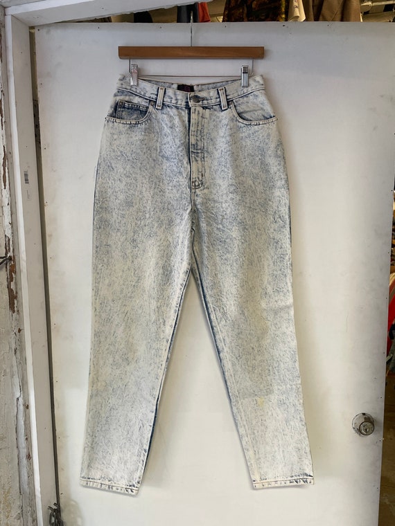1990s Sasson White Acid Wash Denim Jeans