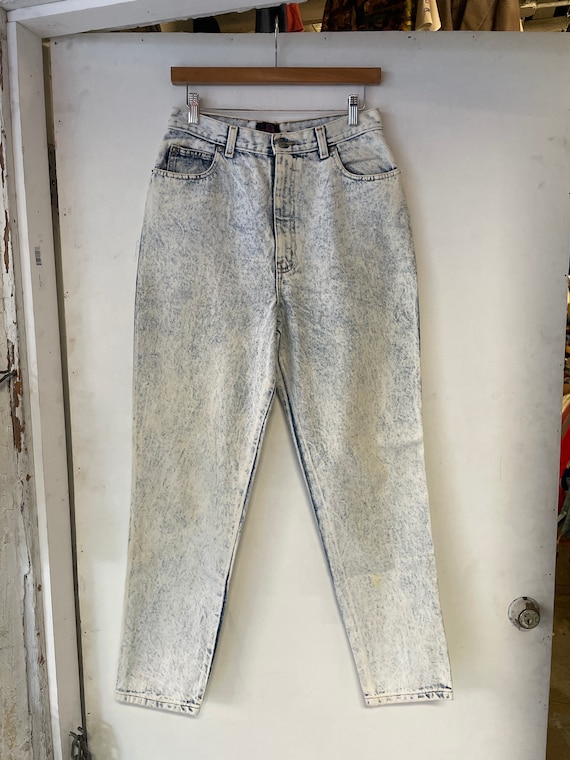 1990s Sasson White Acid Wash Denim Jeans