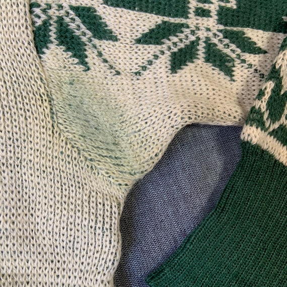 1940s Green And Cream Ski Sweater - image 8