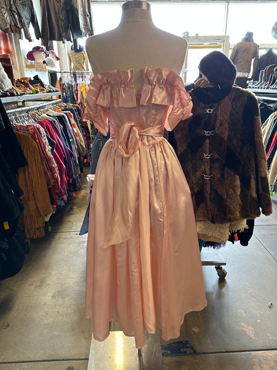 1980s Gunne Sax Jessica McClintock Pink Strapless… - image 2