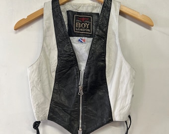 Chaleco de cuero para mujer Boy London Talla S