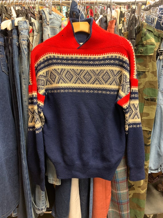 1960s Shawl Collar Ski Sweater