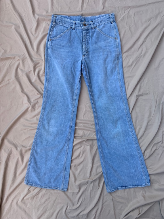 1970s Light Blue Lee Bell Bottoms - image 1