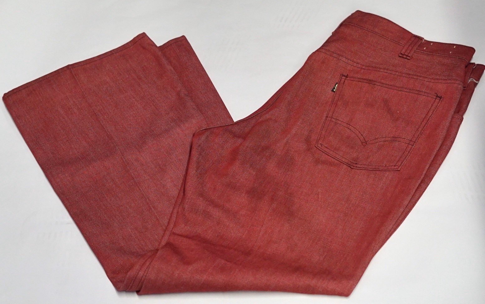 Men’s Red Levi Jeans Bootcut DeadStock Black and Gold Tag