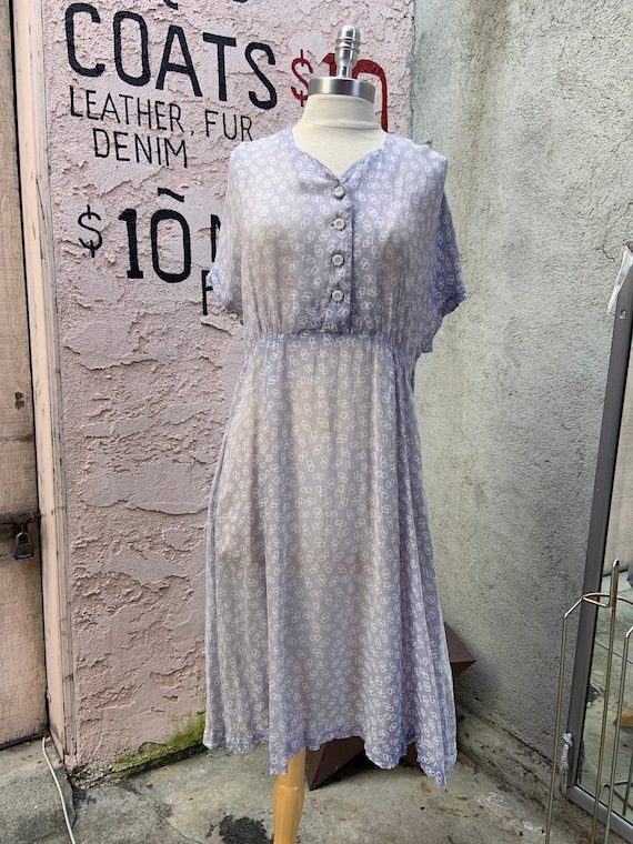 1940s Depression Era Sheer Lavender Dress - image 1