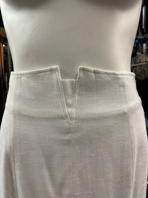 1990s White Rayon Louis Féraud Skirt - image 2