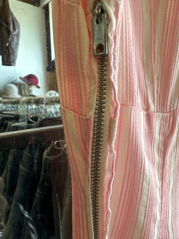 1950s Pink Cotton Day Dress - image 4