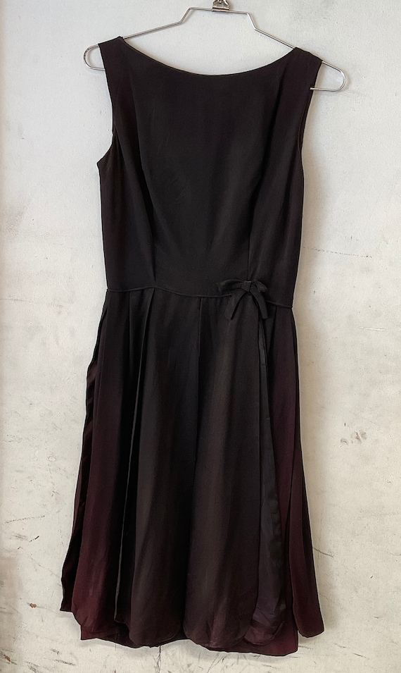 1960s Black Cocktail Crepe Dress - Gem