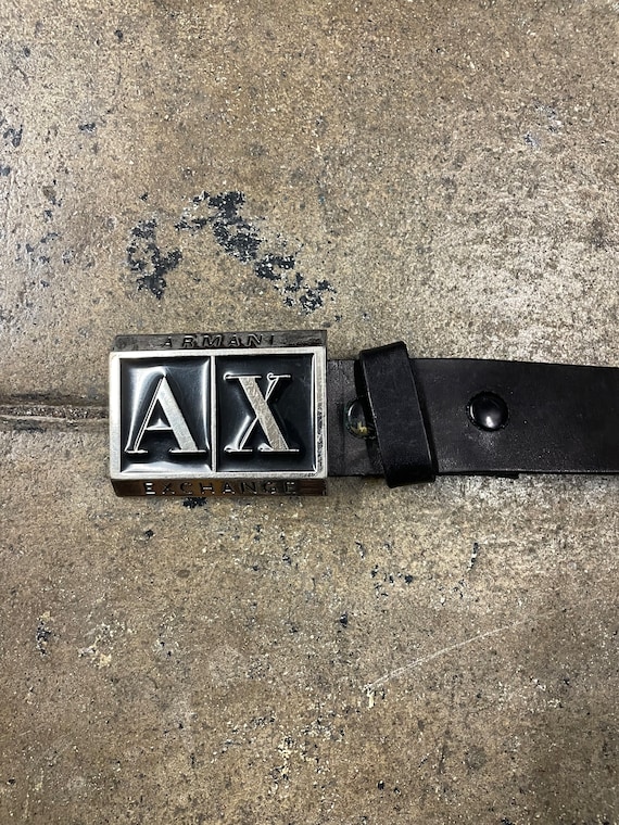 Armani Exchange “ AX “ Black Leather Belt