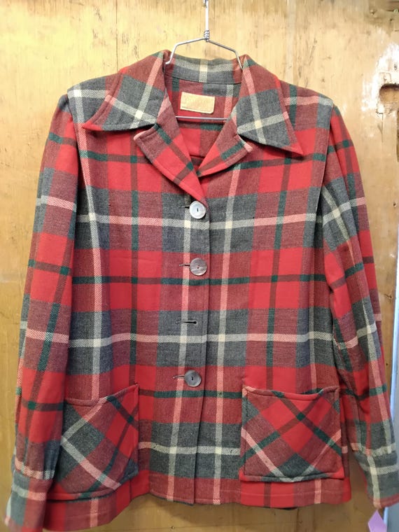 1940s/50s Pendleton wool patch pocket dagger coll… - image 1