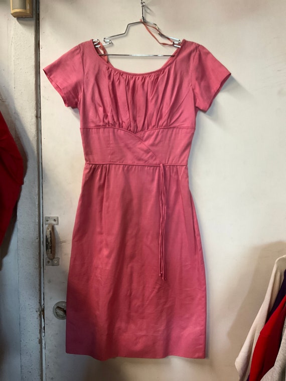1950s Pink Short Sleeve Dress - image 1