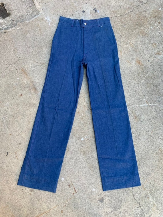 High Waisted Indigo Denim High Waisted Straight Le
