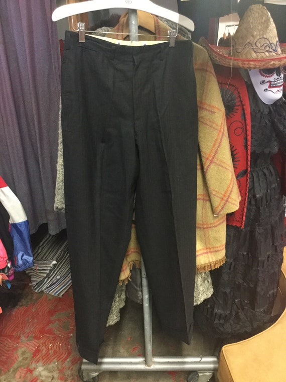 Men’s 1950’s Black Trouser Pants - image 1