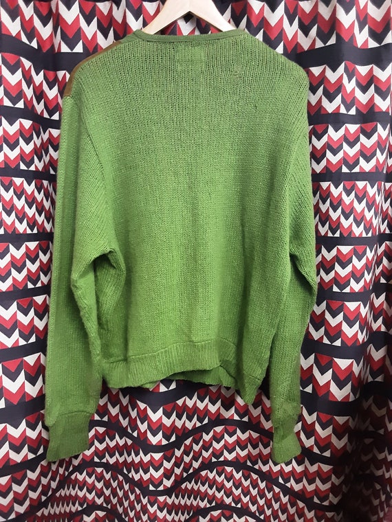 1960s Green Suede Paneled Sweater - image 4