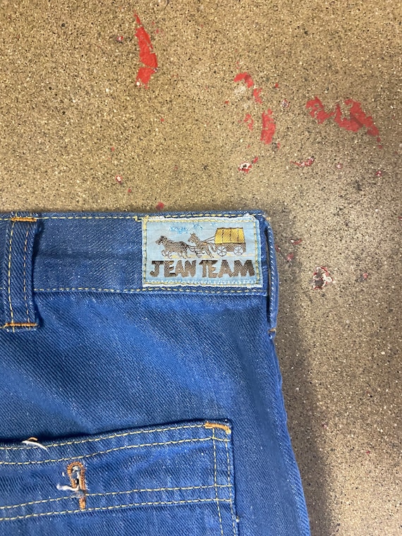 1970’s Jean Team Medium Wash Bellbottom Jeans Wit… - image 5