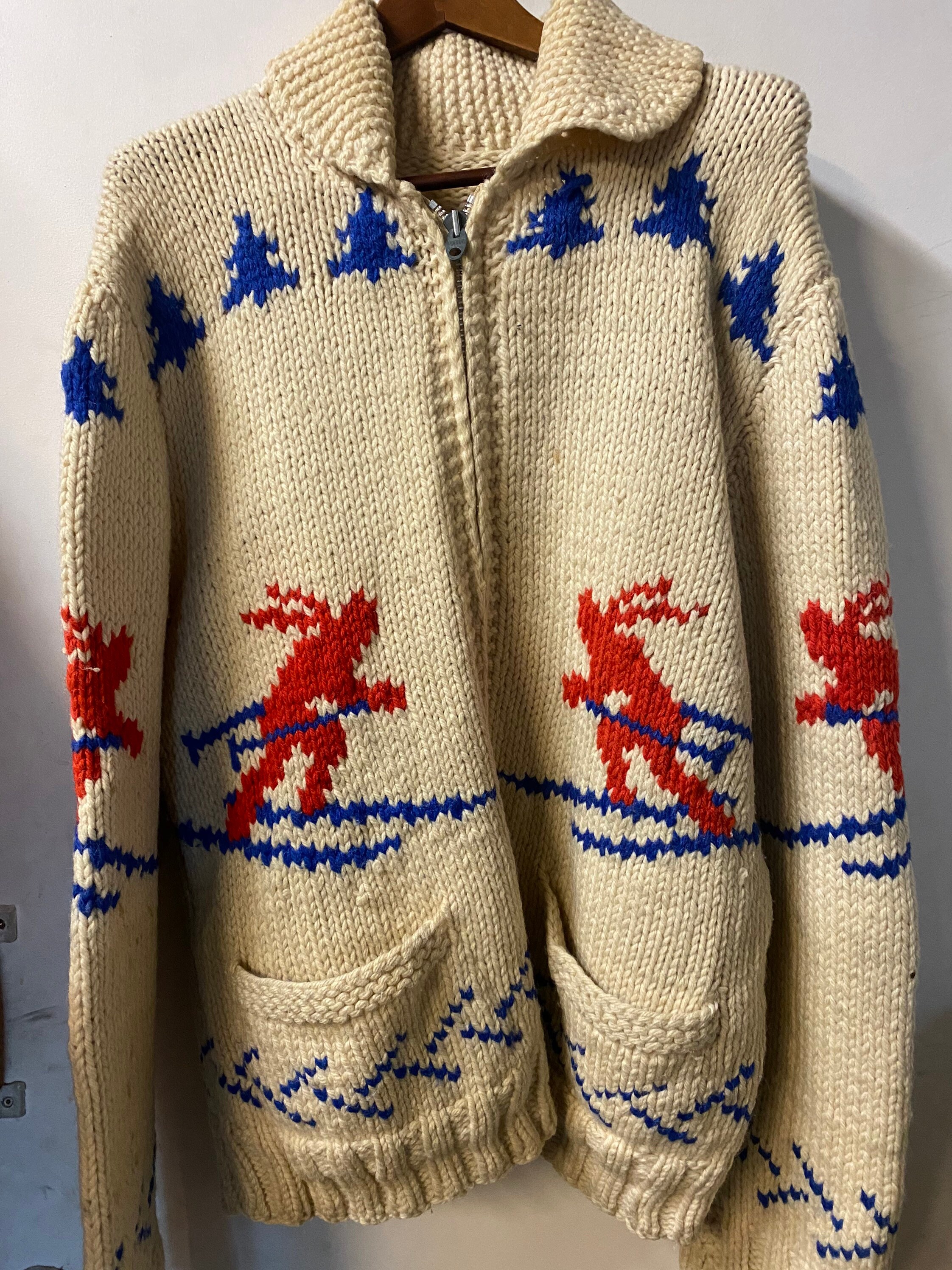1960s Cowichan Hand Knit Sweater - Etsy
