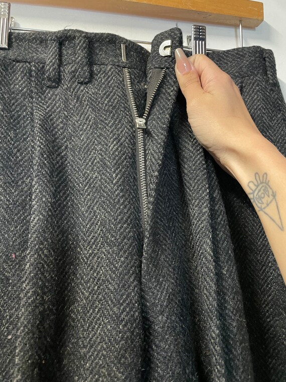 1930s Herringbone Wool Trousers - image 3