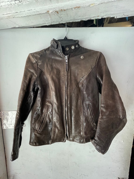 Schott Brown Leather Jacket XS