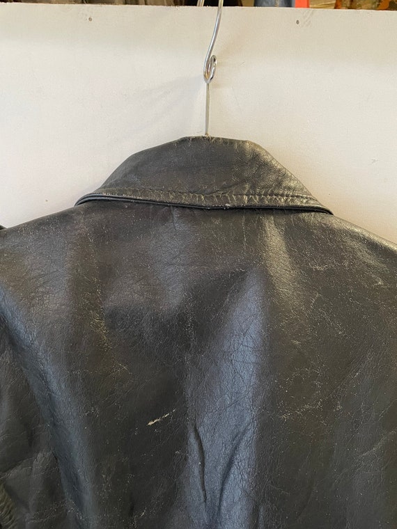 1980s Black Brooks Authentic Leather Jacket - image 2