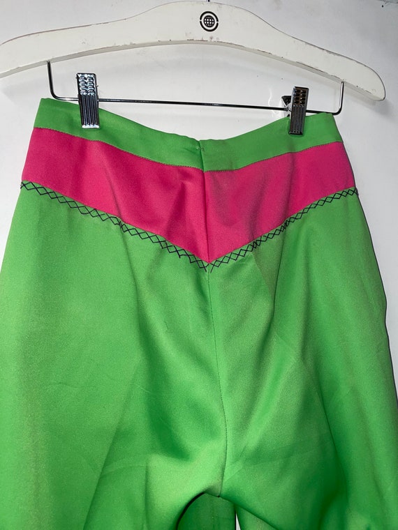 1970s Green and Pink Women’s Trousers - image 6