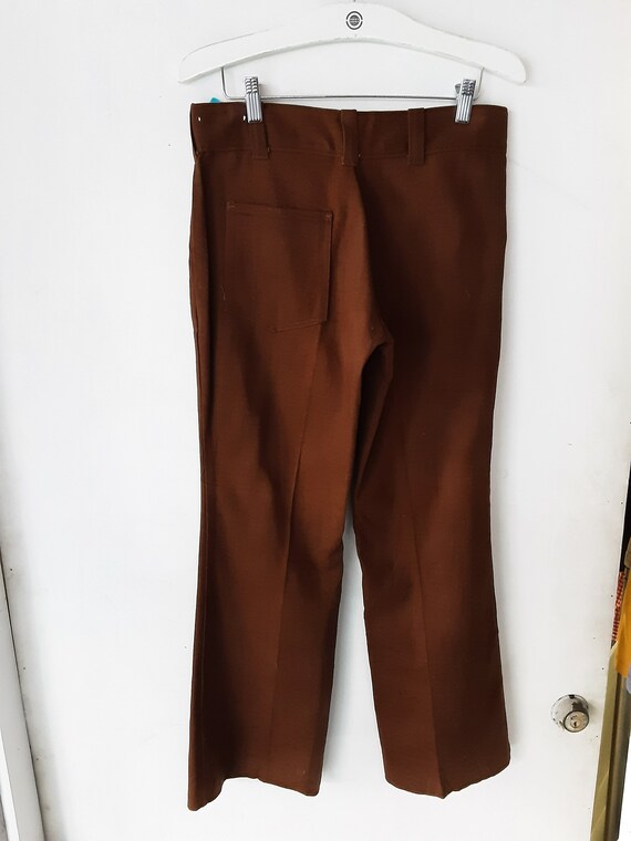 1970s Deadstock Bell Bottom Brown Pants - image 6