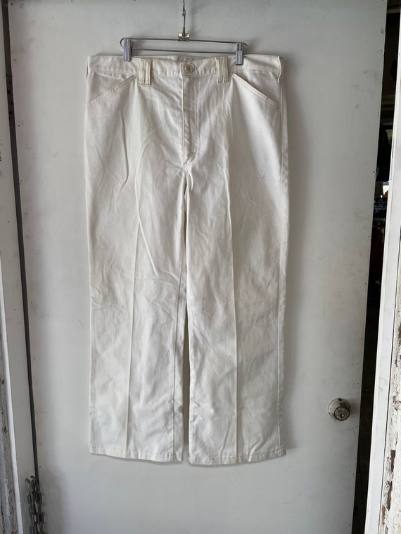 1970s Creme Bellbottom Pants - image 1