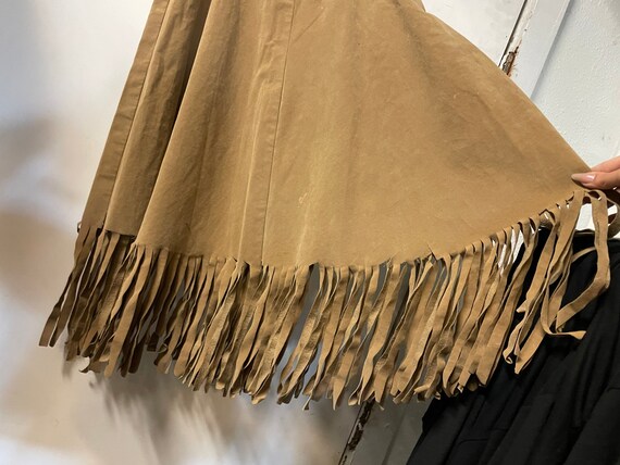 1960s Faux Suede Fringe Skirt - image 6