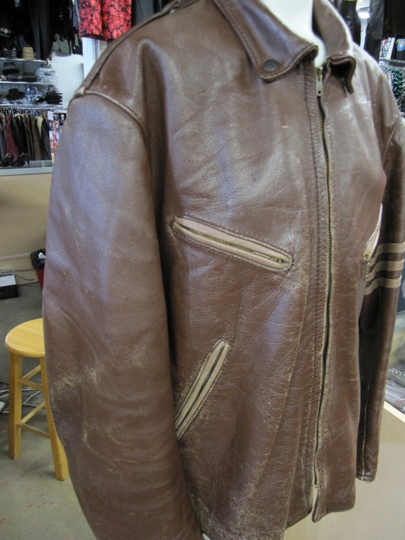 1950s BATES Leather Jacket // Motorcycle Jacket /… - image 3