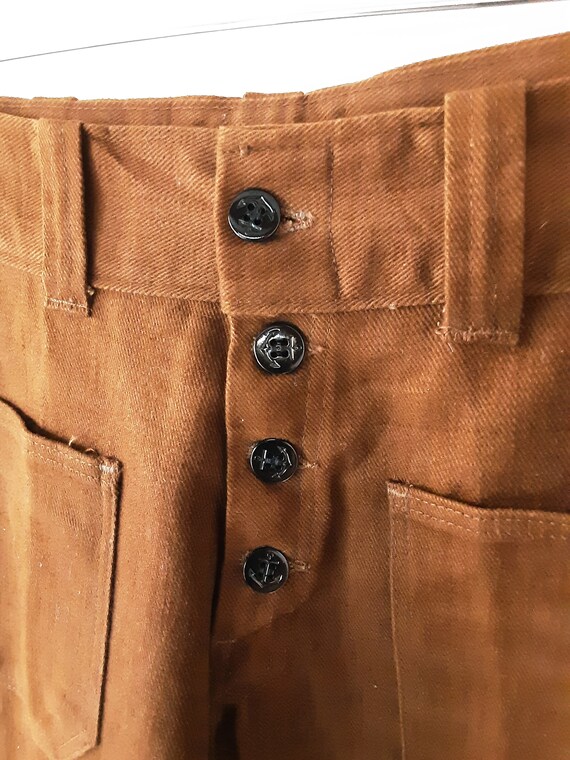 1970s Deadstock Bell Bottom Brown Pants - image 4
