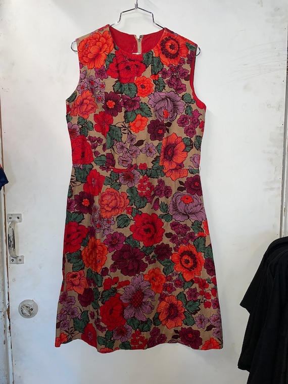 1950s Floral Print Dress - image 1