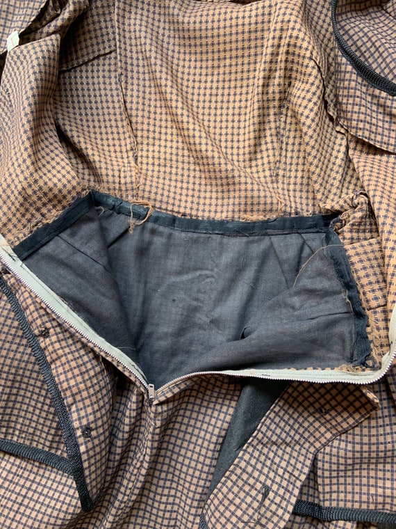 1950s Brown Textured Cotton Dress - image 6