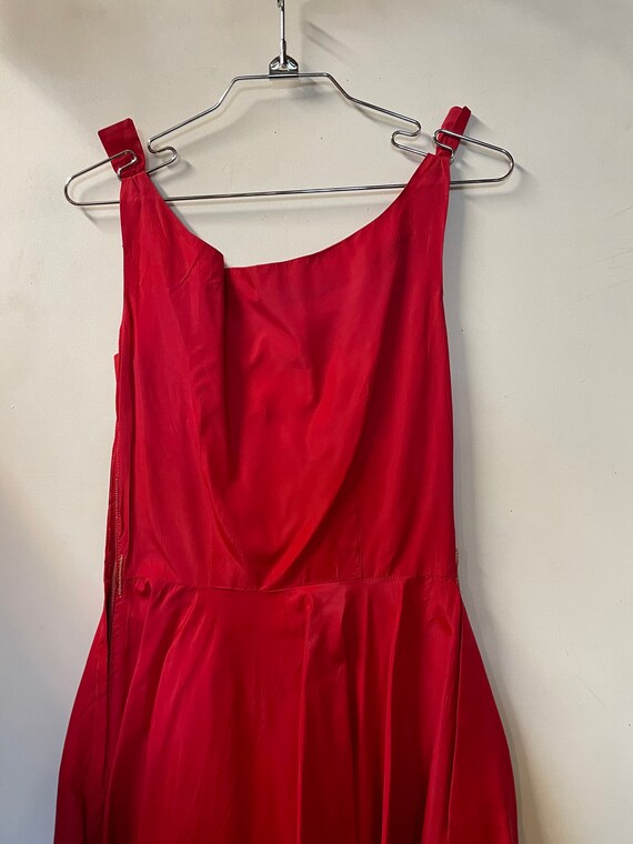 1950s Rayon Acetate Red Dress - image 9