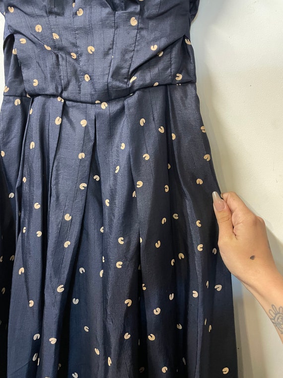 1950s Navy Blue Dress - image 3