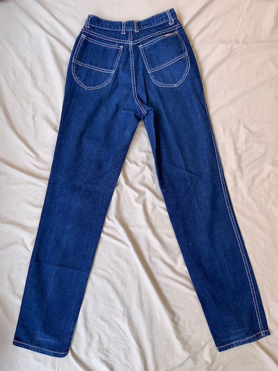 1980s Indigo High Waist Pants - image 2