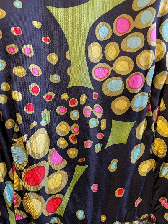 1960s Abstract Pattern Mod Sleeveless Mock Neck D… - image 2