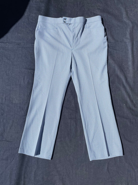 Mens 70s Polyester Plaid Pants - Gem