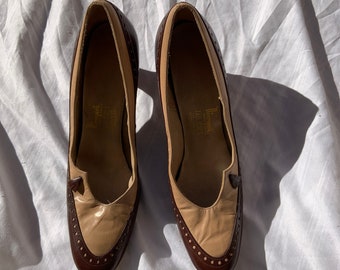 1940s Brown and Tan Heels