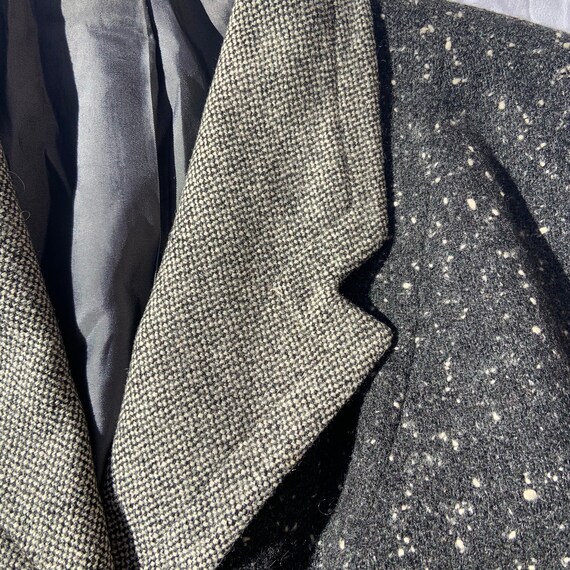 1950s Charcoal Fleck Wool with Salt and Pepper Pa… - image 3