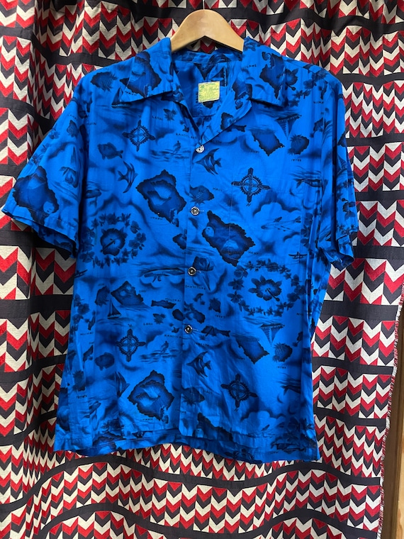 1950s Ui-Maikai Tiki Hawaiian Shirt