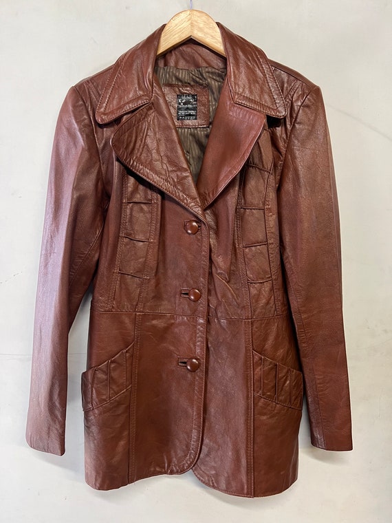 1970s Ladies Brown Leather Jacket Full Lined - Etsy